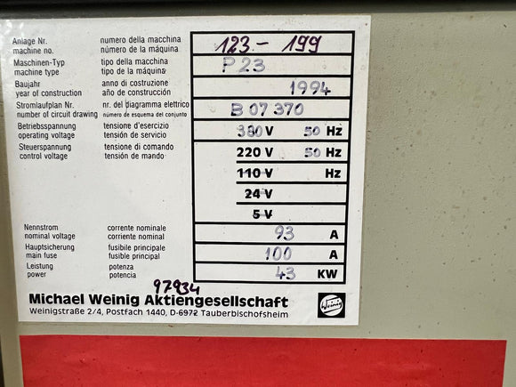 Keturpusės obliavimo staklės Weinig Profimat 23