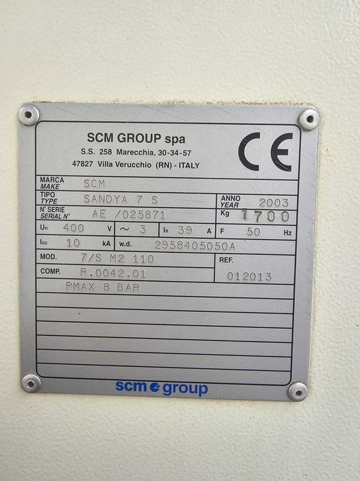 Plačiajuostės šlifavimo staklės SCM Sandya 1100