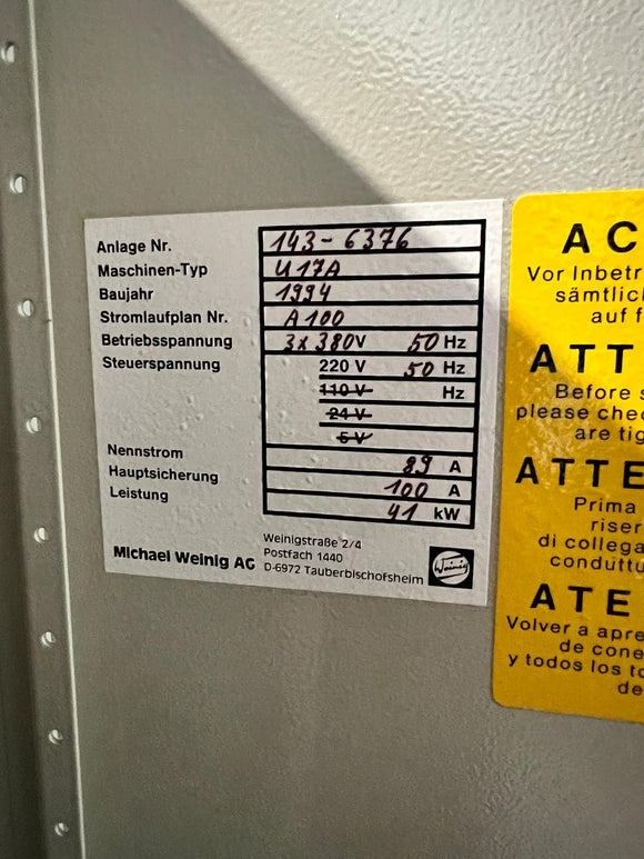 Keturpusės obliavimo staklės Weinig Unimat 17