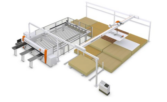 Sandėliavimo sprendimas (1) su tiksliomis automatinėmis pjovimo staklėmis