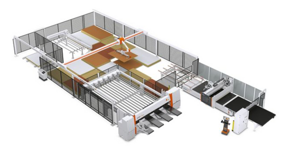 Sandėliavimo sprendimas (4) maksimaliam našumui su pjovimo staklėmis ir CNC apdirbimo centru